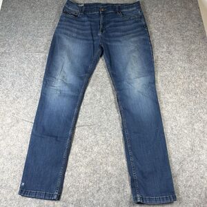 Mugsy Fultons Jeans Mens 40x32 (Fits 36x32) Blue Stretch Denim Straight Flawed